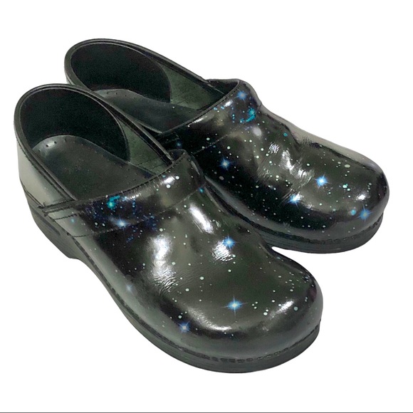 Dansko Shoes - Dansko Galaxy Star Pattern Patent Leather Professional Clogs size 41